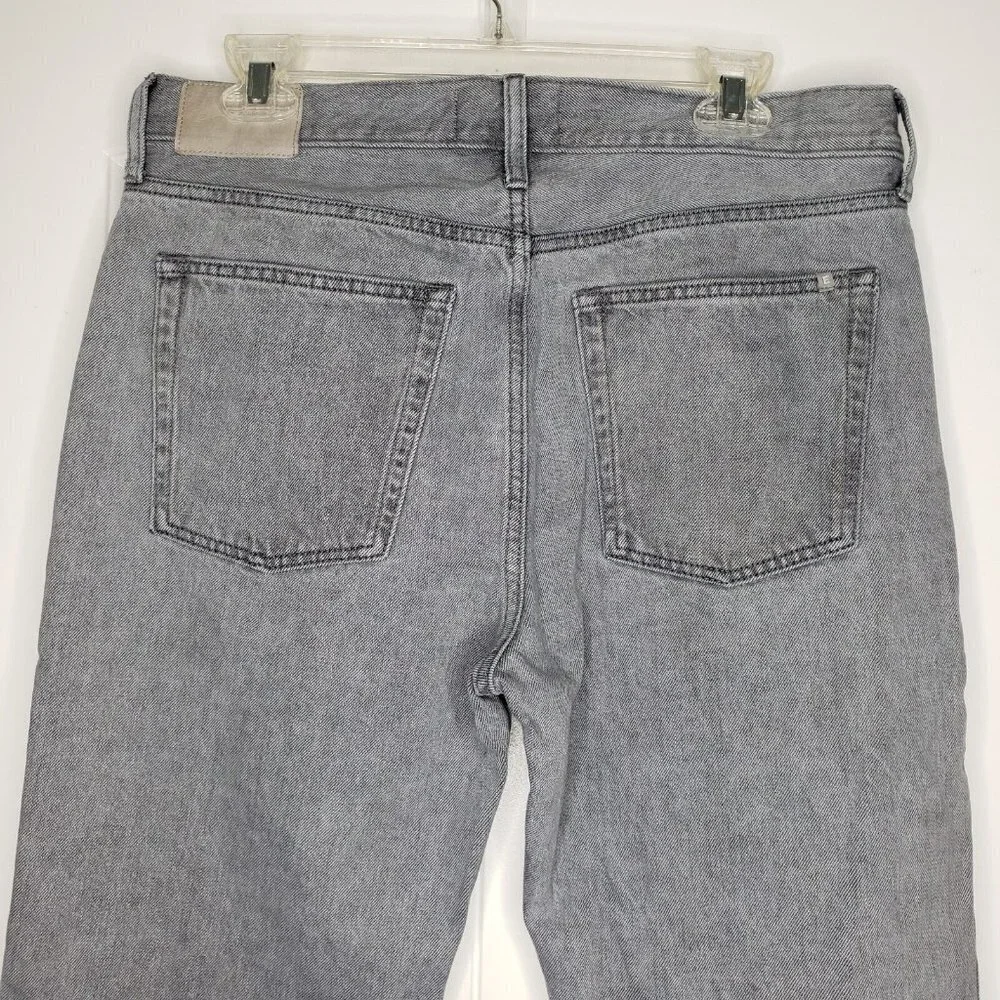 Everlane Relaxed Straight Leg Jean Womens 29 Long Gray Organic Cotton Button Fly